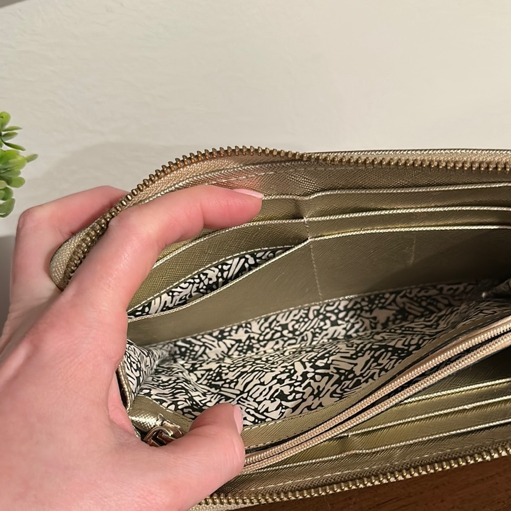 Rebecca Minkoff Gold Textured Wallet - Picture 7 of 9